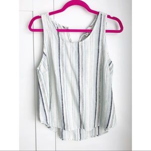 Blue and white striped tank